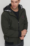 Купить Куртка спортивная мужская на резинке цвета хаки 3367Kh, фото 7