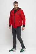 Купить Куртка спортивная мужская на резинке красного цвета 3367Kr, фото 2