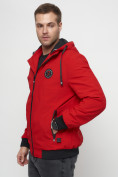 Купить Куртка спортивная мужская на резинке красного цвета 3367Kr, фото 7