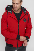 Купить Куртка спортивная мужская на резинке красного цвета 3367Kr, фото 9