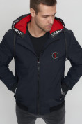 Купить Куртка спортивная мужская на резинке темно-синего цвета 3367TS, фото 7