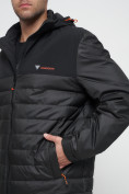 Купить Куртка спортивная мужская с капюшоном черного цвета 3368Ch, фото 10