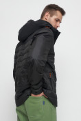 Купить Куртка спортивная мужская с капюшоном черного цвета 3368Ch, фото 11
