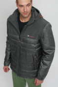 Купить Куртка спортивная мужская с капюшоном цвета хаки 3368Kh, фото 10