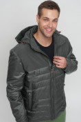 Купить Куртка спортивная мужская с капюшоном цвета хаки 3368Kh, фото 11