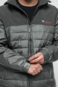 Купить Куртка спортивная мужская с капюшоном цвета хаки 3368Kh, фото 14