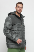 Купить Куртка спортивная мужская с капюшоном цвета хаки 3368Kh, фото 9