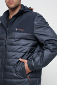 Купить Куртка спортивная мужская с капюшоном темно-синего цвета 3368TS, фото 13