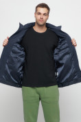Купить Куртка спортивная мужская с капюшоном темно-синего цвета 3368TS, фото 15