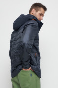 Купить Куртка спортивная мужская с капюшоном темно-синего цвета 3368TS, фото 8