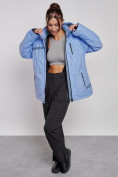 Купить Горнолыжная куртка женская зимняя большого размера фиолетового цвета 3382F, фото 11