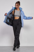 Купить Горнолыжная куртка женская зимняя большого размера фиолетового цвета 3382F, фото 12