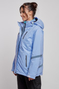 Купить Горнолыжная куртка женская зимняя большого размера фиолетового цвета 3382F, фото 2