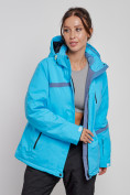 Купить Горнолыжная куртка женская зимняя большого размера голубого цвета 3382Gl, фото 10