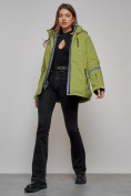 Купить Горнолыжная куртка женская зимняя большого размера цвета хаки 3382Kh, фото 11