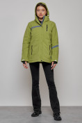 Купить Горнолыжная куртка женская зимняя большого размера цвета хаки 3382Kh, фото 17