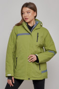 Купить Горнолыжная куртка женская зимняя большого размера цвета хаки 3382Kh, фото 3