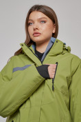 Купить Горнолыжная куртка женская зимняя большого размера цвета хаки 3382Kh, фото 5