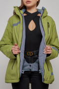 Купить Горнолыжная куртка женская зимняя большого размера цвета хаки 3382Kh, фото 8