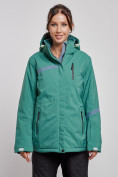 Купить Горнолыжная куртка женская зимняя большого размера зеленого цвета 3382Z