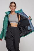 Купить Горнолыжная куртка женская зимняя большого размера зеленого цвета 3382Z, фото 11