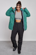 Купить Горнолыжная куртка женская зимняя большого размера зеленого цвета 3382Z, фото 9