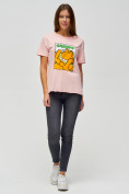 Купить Женские футболки с принтом розового цвета 34001R, фото 2