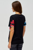 Купить Женские футболки с принтом черного цвета 34002Ch, фото 5