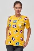 Купить Женские футболки с принтом желтого цвета 34004J, фото 5
