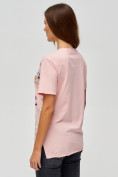 Купить Женские футболки с принтом розового цвета 34004R, фото 5