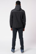 Купить Ветровка softshell мужская с капюшоном черного цвета 3441Ch, фото 4