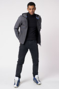 Купить Ветровка softshell мужская с капюшоном серого цвета 3441Sr, фото 8