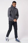 Купить Ветровка softshell мужская с капюшоном серого цвета 3441Sr, фото 9