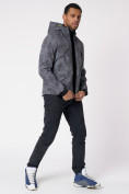 Купить Ветровка softshell мужская с капюшоном серого цвета 3460Sr, фото 3