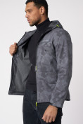 Купить Ветровка softshell мужская с капюшоном серого цвета 3460Sr, фото 13