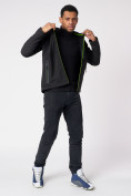 Купить Ветровка softshell мужская с капюшоном черного цвета 3472Ch, фото 4