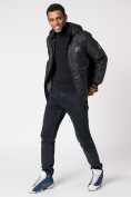 Купить Куртка со съемными рукавами мужская черного цвета 3500Ch, фото 3