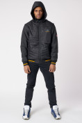 Купить Куртка со съемными рукавами мужская черного цвета 3500Ch, фото 9