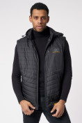 Купить Куртка со съемными рукавами мужская черного цвета 3500Ch, фото 12