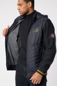 Купить Куртка со съемными рукавами мужская темно-серого цвета 3500TC, фото 10