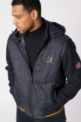 Купить Куртка со съемными рукавами мужская темно-серого цвета 3500TC, фото 7