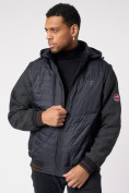Купить Куртка со съемными рукавами мужская темно-синего цвета 3500TS, фото 8