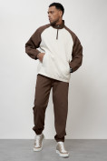 Купить Спортивный костюм мужской модный коричневого цвета 35021K, фото 9