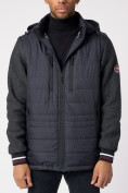 Купить Куртка со съемными рукавами мужская темно-серого цвета 3503TC, фото 12
