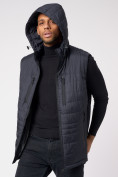 Купить Куртка со съемными рукавами мужская темно-серого цвета 3503TC, фото 16