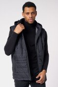 Купить Куртка со съемными рукавами мужская темно-серого цвета 3503TC, фото 18