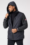 Купить Куртка со съемными рукавами мужская темно-серого цвета 3503TC, фото 8