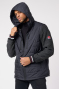 Купить Куртка со съемными рукавами мужская темно-серого цвета 3503TC, фото 9