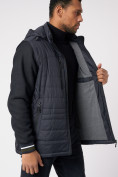 Купить Куртка со съемными рукавами мужская темно-синего цвета 3503TS, фото 10