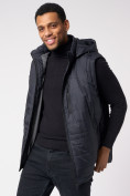 Купить Куртка со съемными рукавами мужская темно-синего цвета 3503TS, фото 13